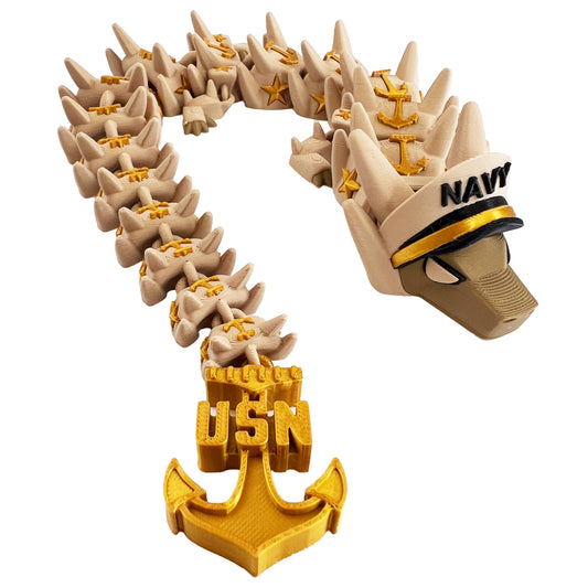 Navy Articulated Dragon – 3D Printed | Naval Tribute Edition