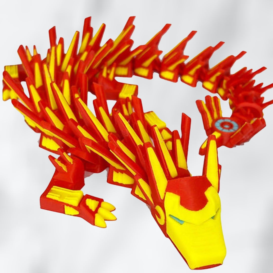 Iron Hero Articulated Dragon | Mech Armor | Beast Heroes | Fidget