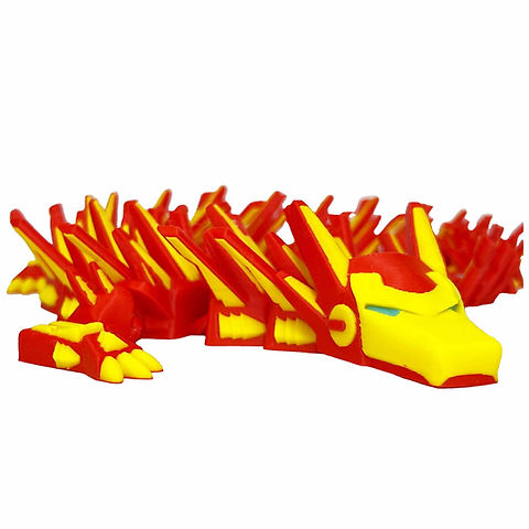 Iron Hero Articulated Dragon | Mech Armor | Beast Heroes | Fidget