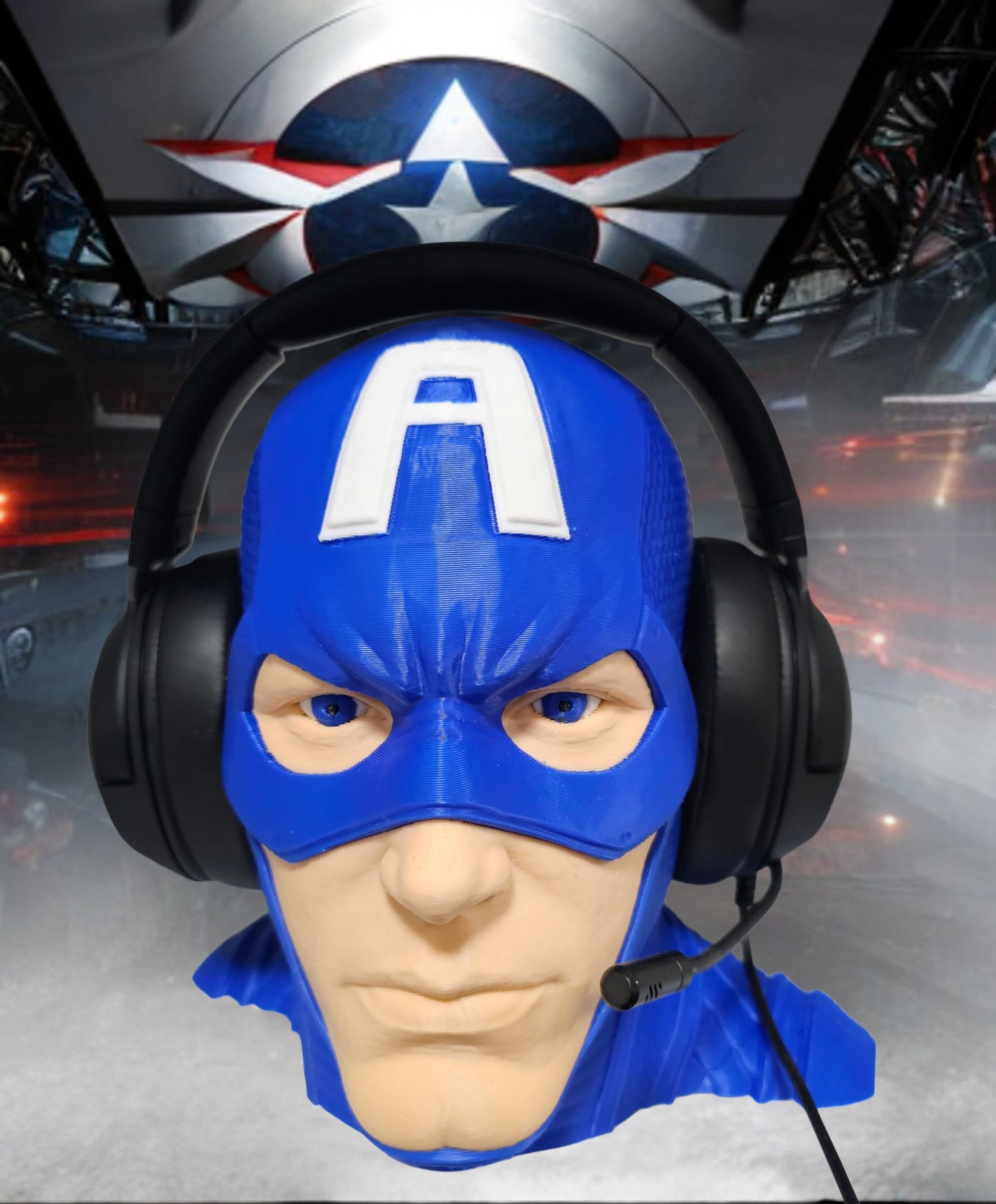 Patriotic Super Soldier Headphones Stand | Unique 3D Printed Headset Holder | Comic Inspired