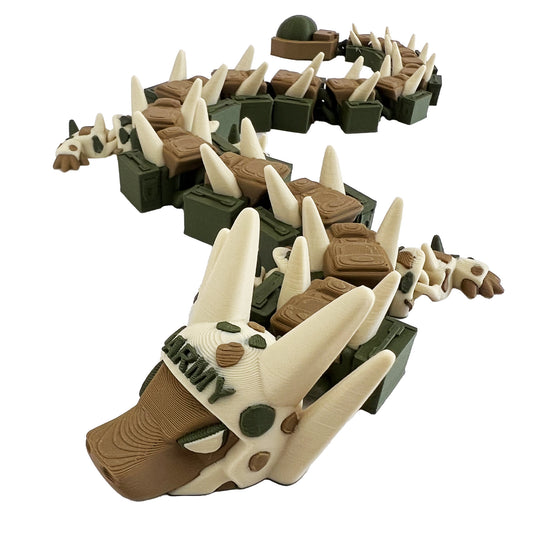 Army Articulated Dragon – 3D Printed | Naval Tribute Edition