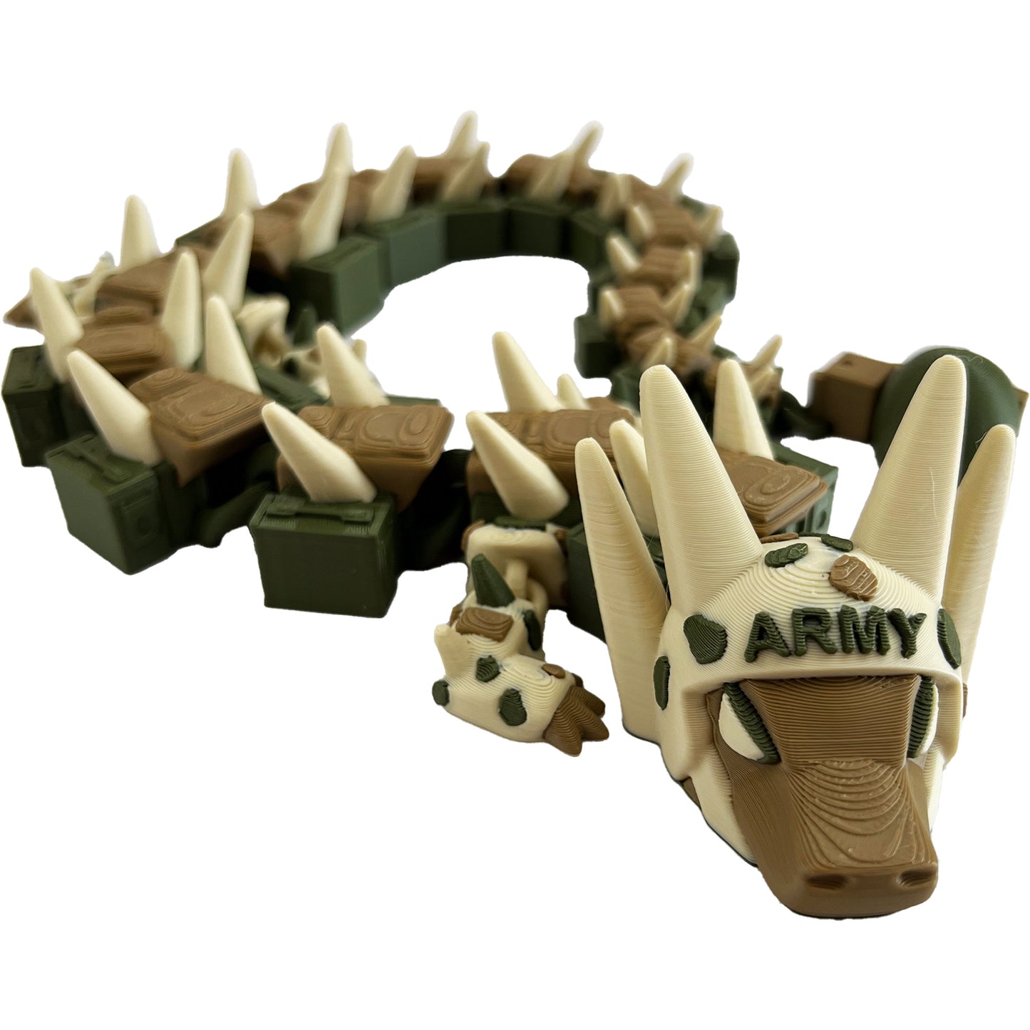 Army Articulated Dragon – 3D Printed | Naval Tribute Edition