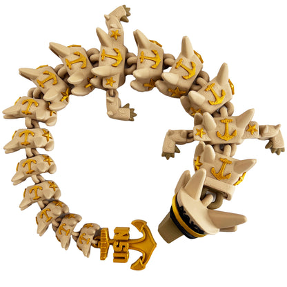 Navy Articulated Dragon – 3D Printed | Naval Tribute Edition