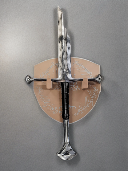 Legendary LOTR Broken Sword & Wall-Mount Shield Set – Replica Narsil